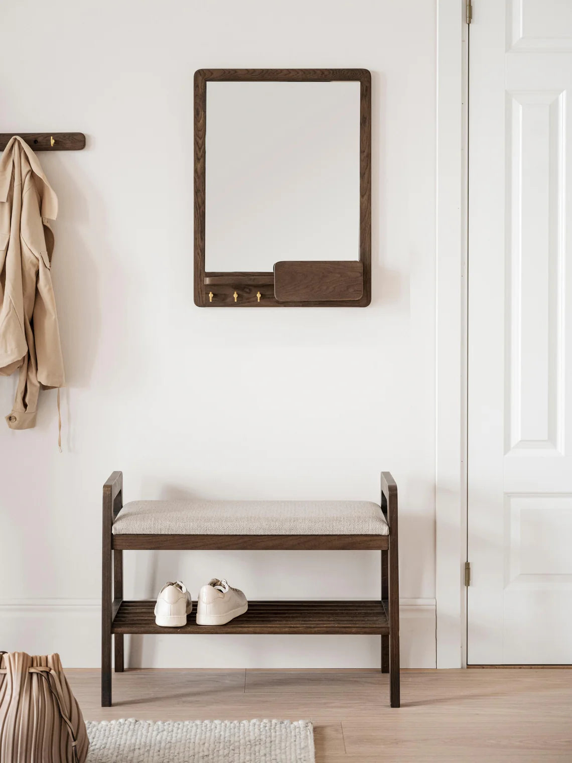 Inverness oak wall mirror