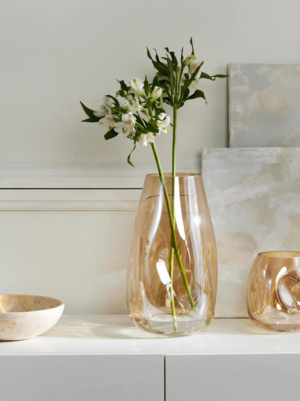 Large mouth-blown chandelier vase