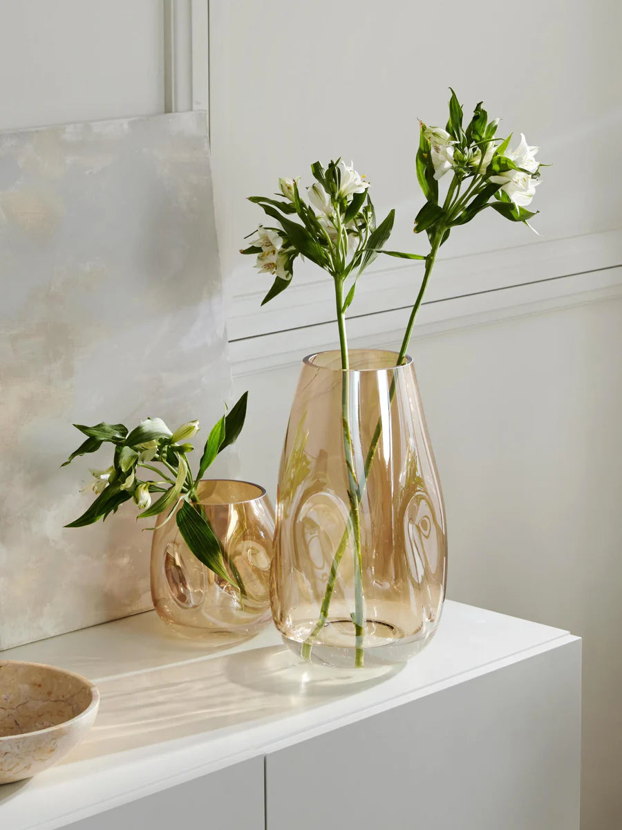 Large mouth-blown chandelier vase