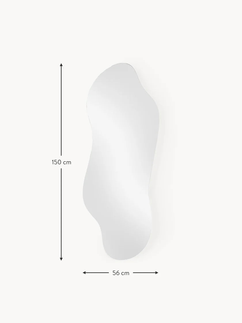 Lia frameless organic-shaped wall mirror